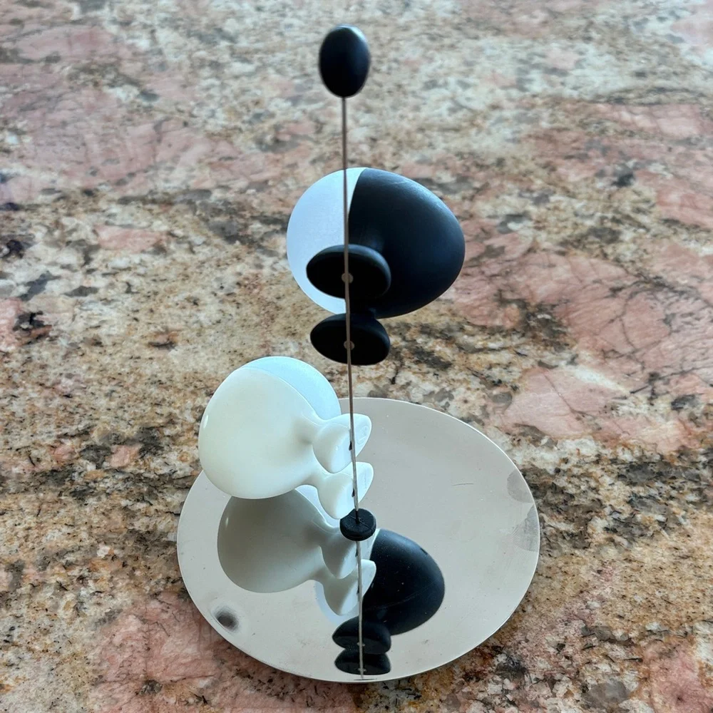 Modern Black and White Magnetic Salt and Pepper Shakers